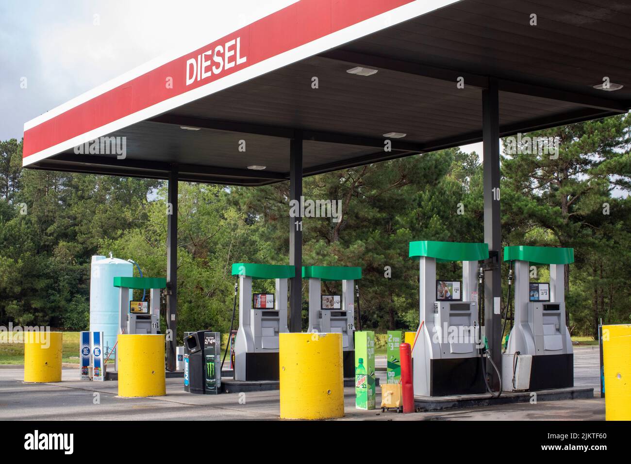Augusta, Ga USA 05 21 21 Diesel gas pumps at AMPM gas station side