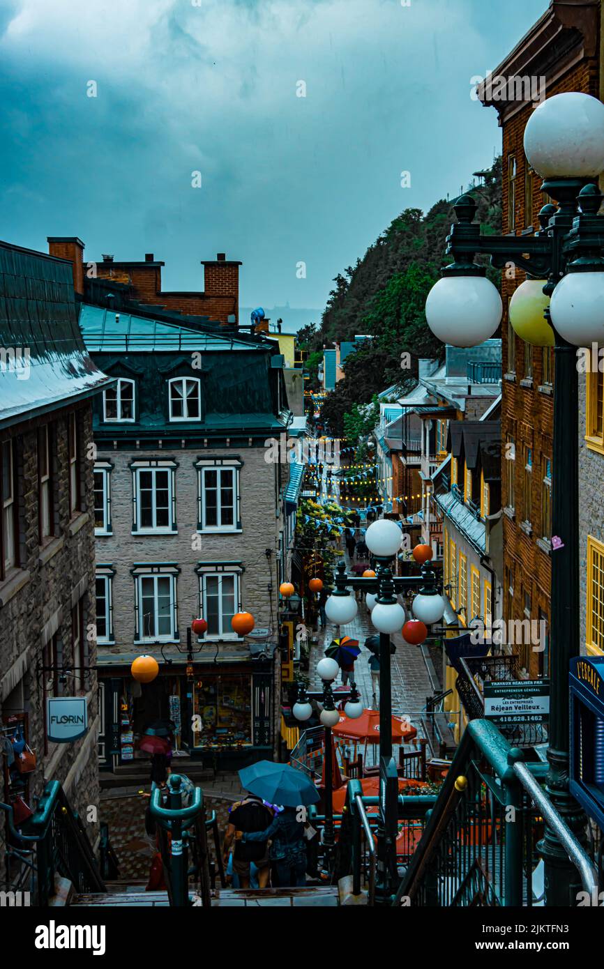 The Quebec City in Canada after rain Stock Photo Alamy