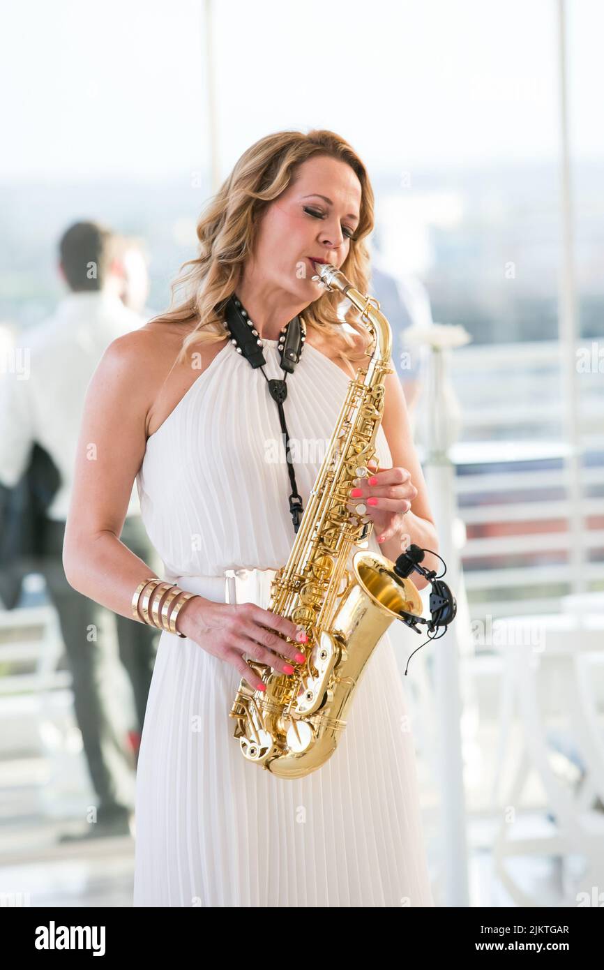 Johannesburg, South Africa January 14, 2016 Female saxophonist