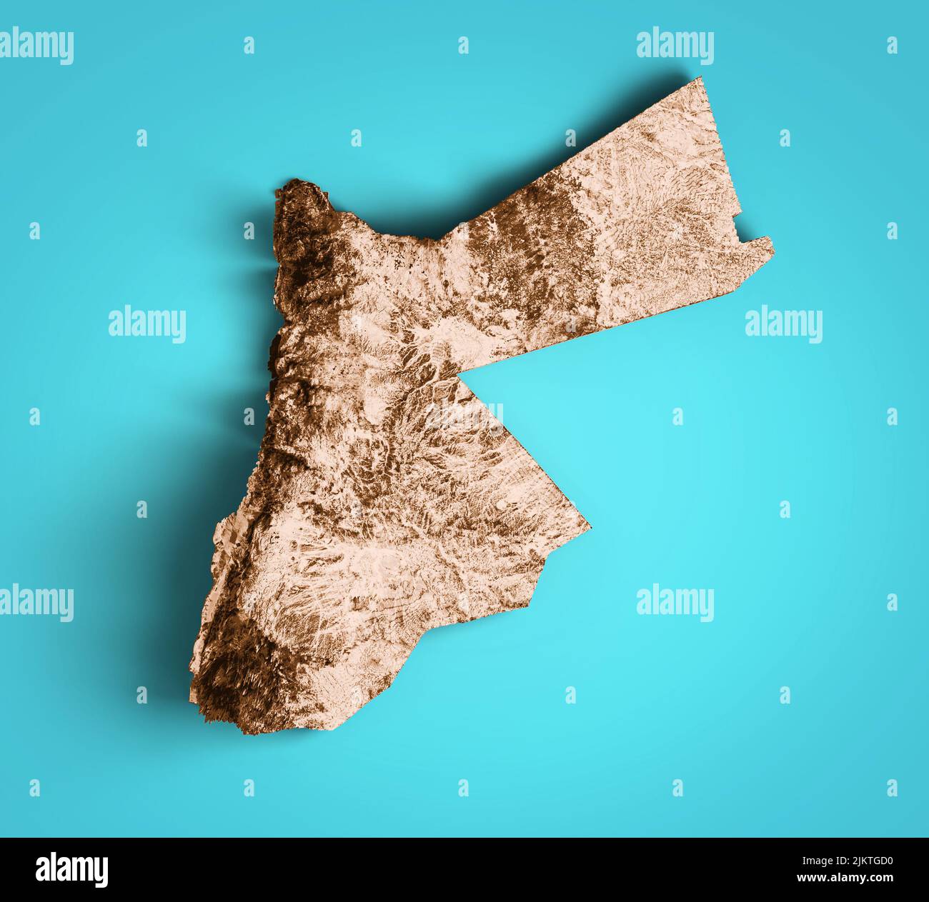 Jordan Topographic Map 3d realistic 3d illustration Stock Photo Alamy