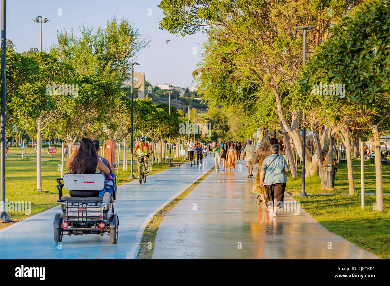 17 June 2022, Antalya, Turkey There is a bicycle and a pedestrian path