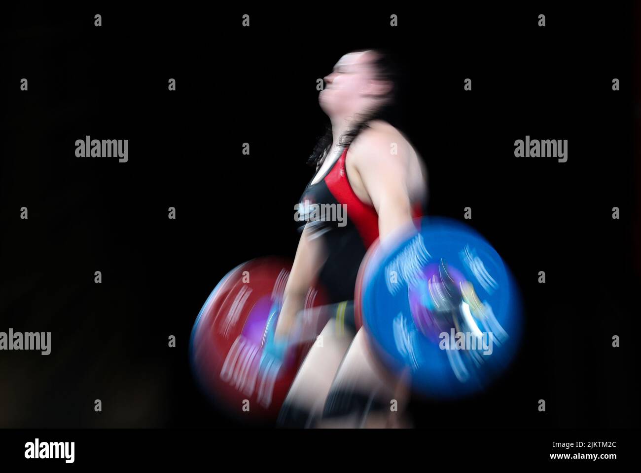 Canada’s Emma Friesen during the Women’s 87+ kg Final at The NEC on day six of the 2022 Commonwealth Games in Birmingham. Picture date: Wednesday August 3, 2022. Stock Photo