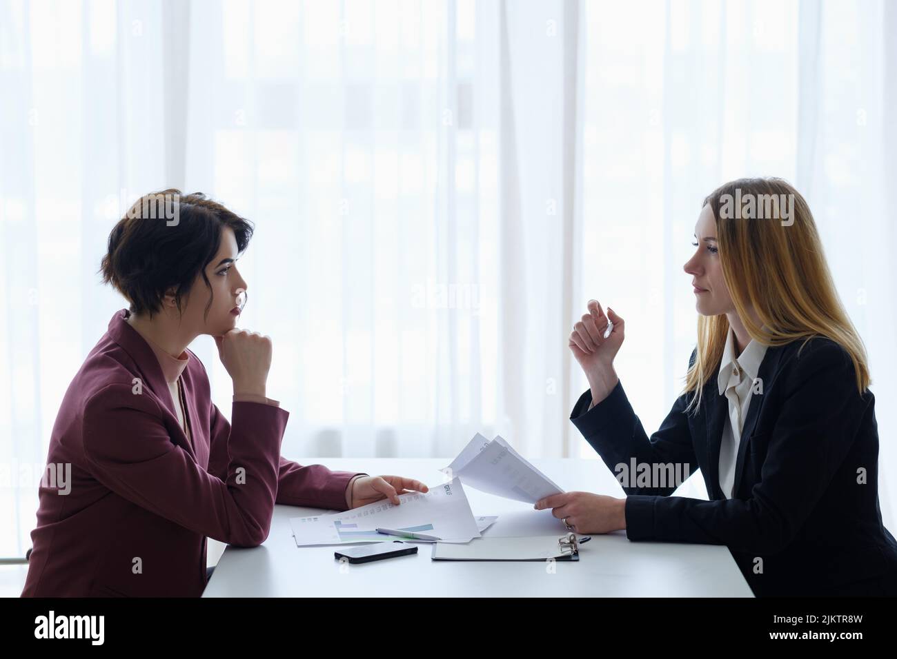 business negotiation communication women office Stock Photo