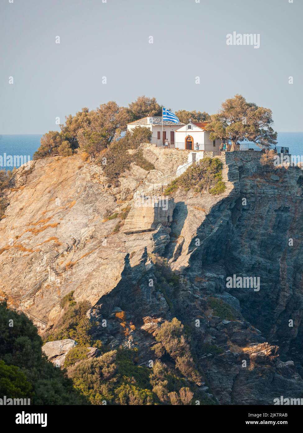 A view of the picturesque chapel of Saint John on a cliff Stock Photo