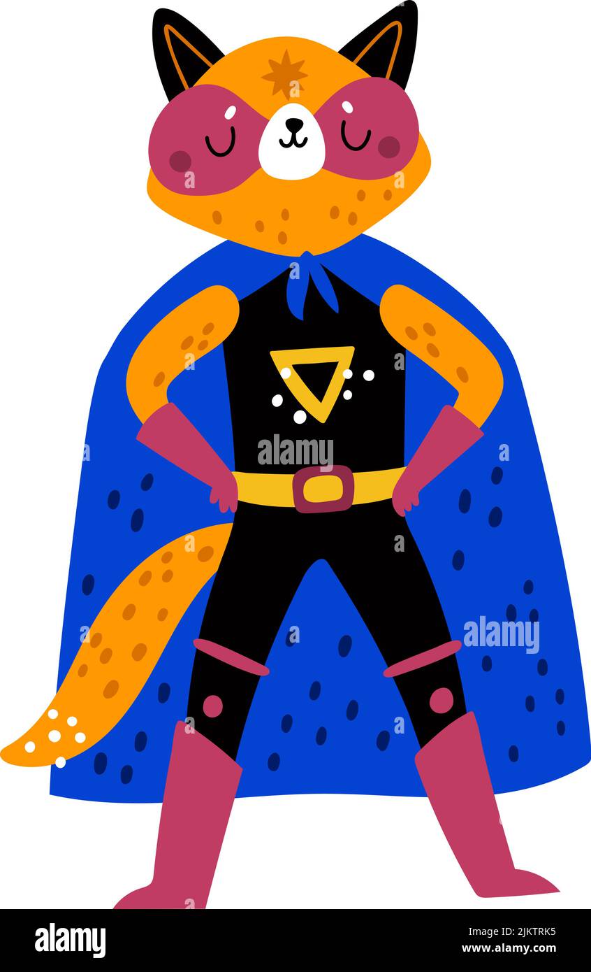 Cat in superhero outfit. Pretty female animal character Stock Vector ...