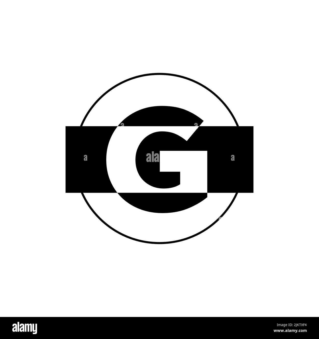 The letter G in the circle with the white background beautiful logo design Stock Vector Image