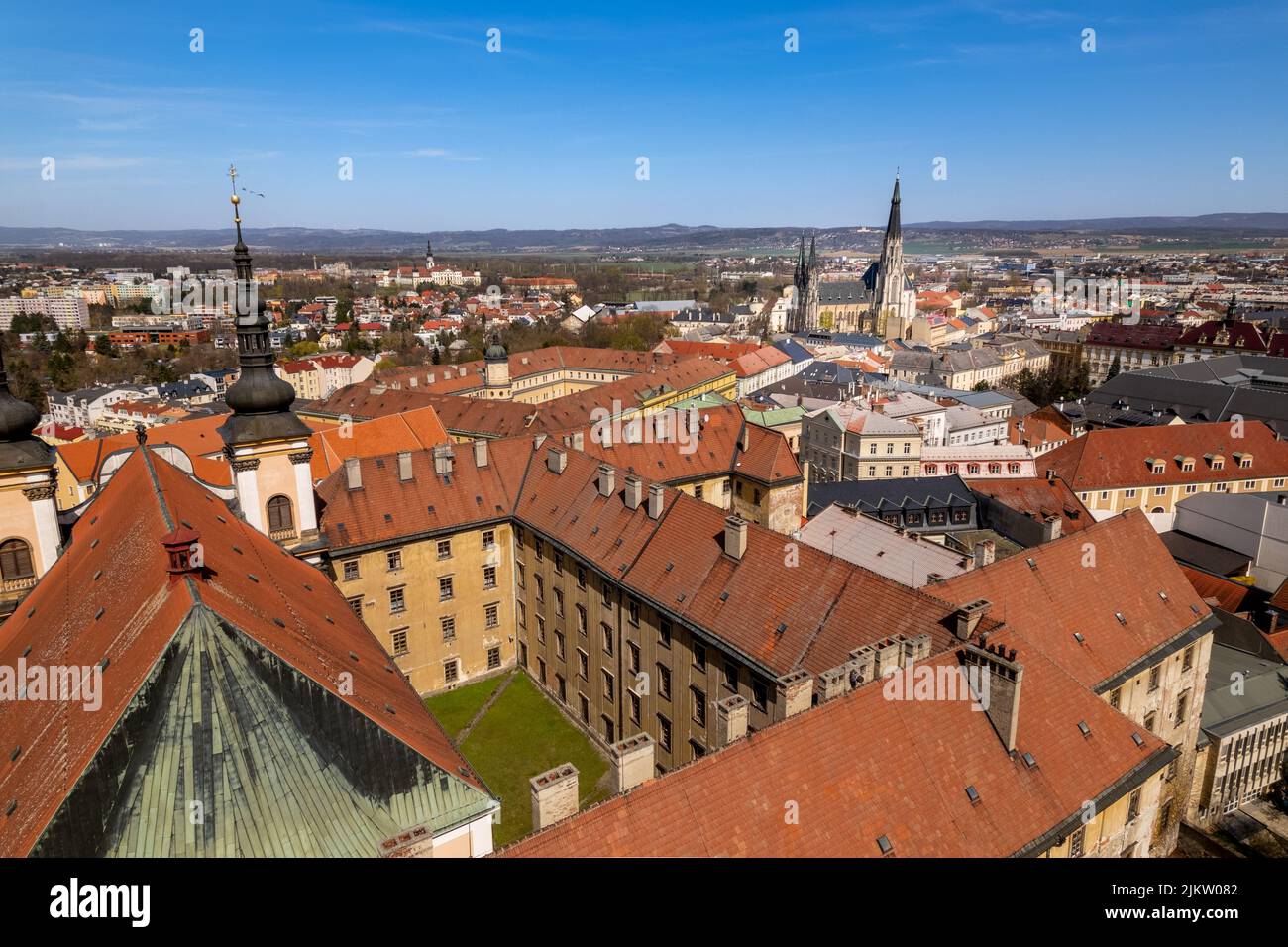 An aerial view of Olomouc city in the Czech Republic Stock Photo