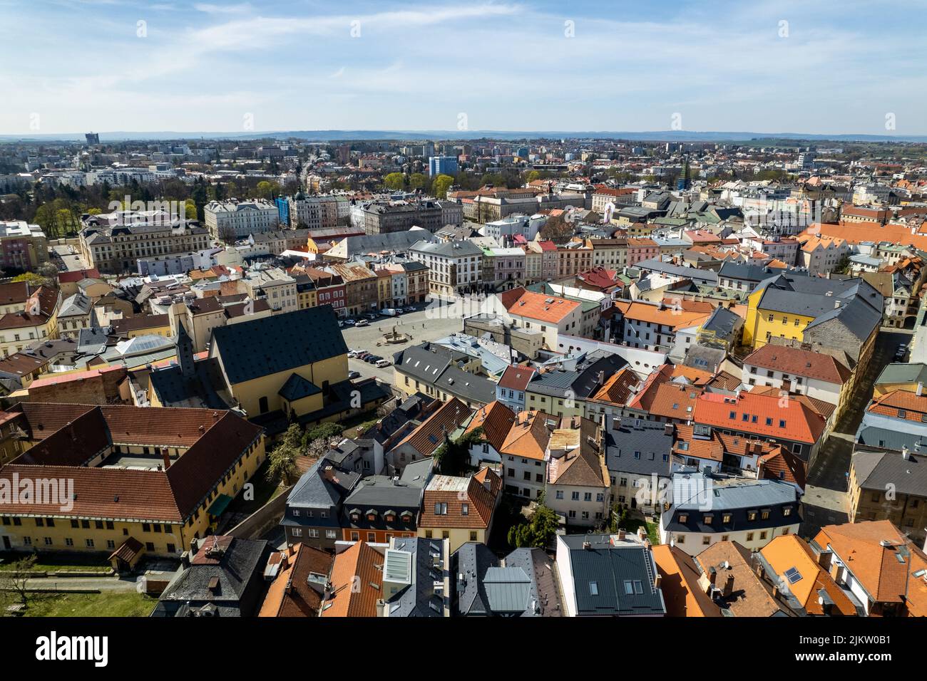 An aerial view of Olomouc city in the Czech Republic Stock Photo