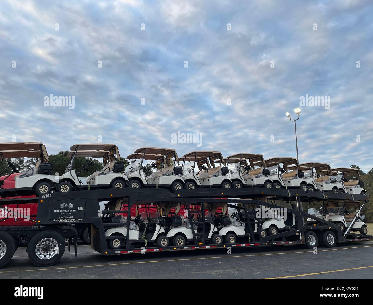 Augusta, Ga USA 03 30 22 Semi truck with a full load of golf carts close up Stock Photo Alamy