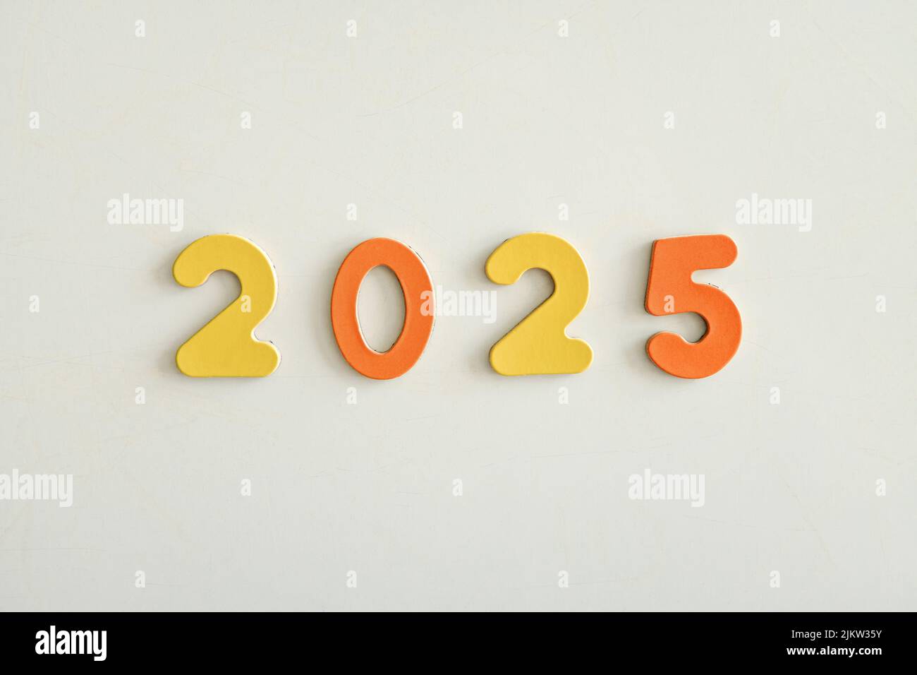 A Top View Of The Number 2025 Isolated On White Background Stock Photo A Top View Of The Number 2025 Isolated On White Background 2JKW35Y