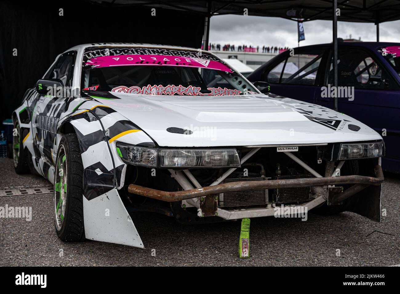 Navarre, Spain; March 6, 2022: Nissan Silvia S13 modified and prepared for racing drift Stock Photo