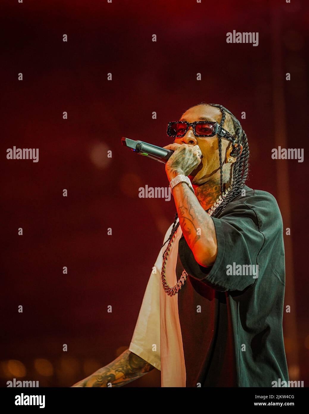 A rapper Tyga performing at festival in Dubai, United Arab Emirates ...