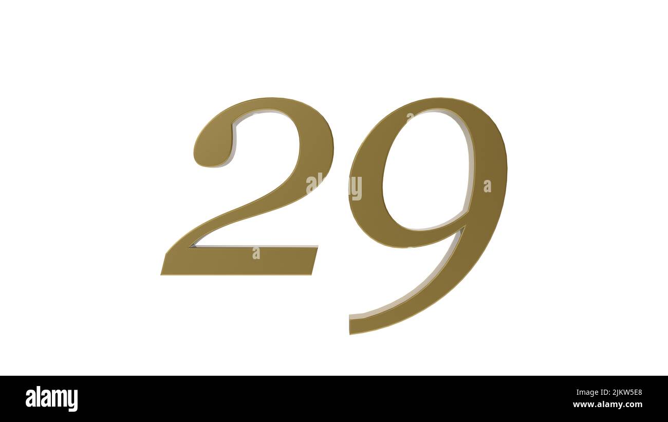 Gold 29 number 3d hi-res stock photography and images - Alamy