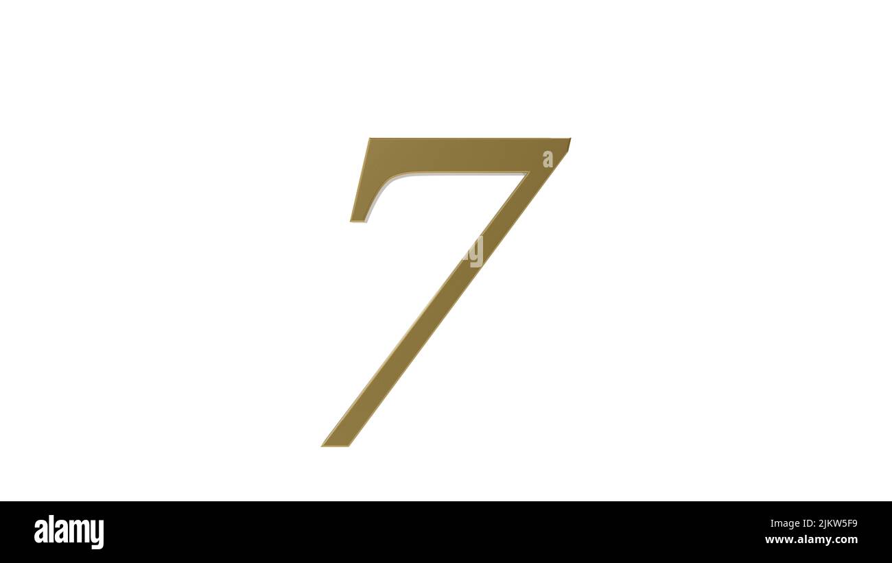 gold sevennumber 3d 7 illustration render Stock Photo - Alamy