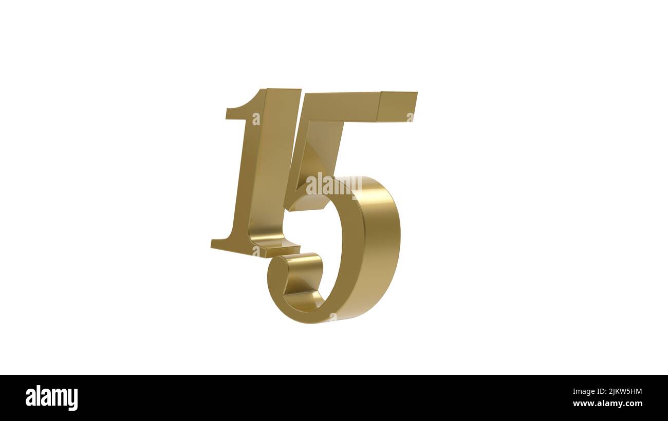 Gold number 15 Cut Out Stock Images & Pictures - Alamy