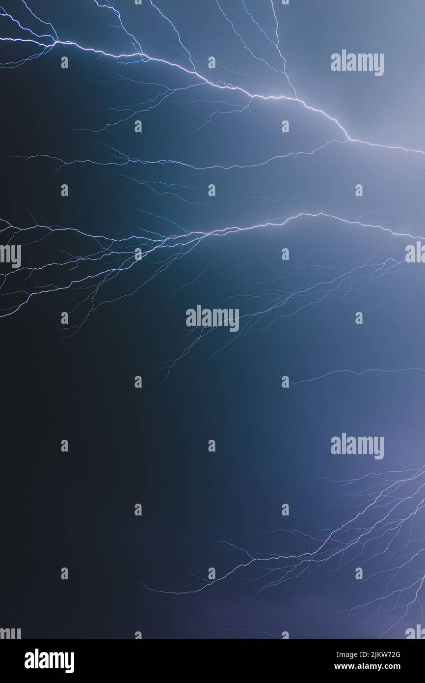 The lightning strike at night during storm Stock Photo - Alamy
