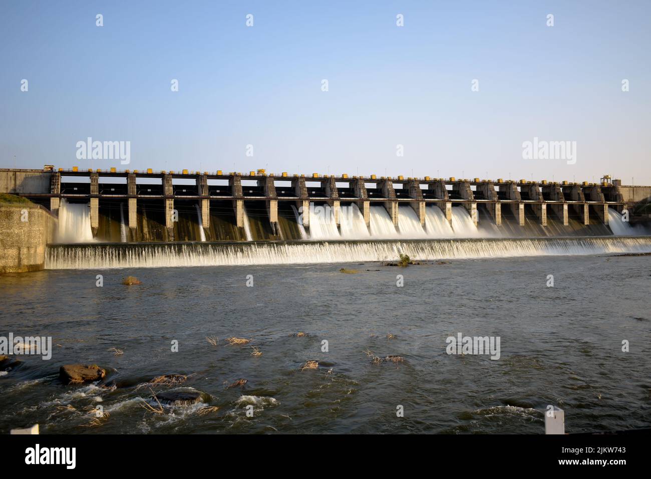 Dam water release,The excess capacity of the dam until springway