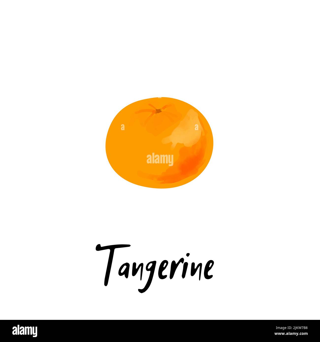 Illustration a tangerine isolated on a white background Stock Vector