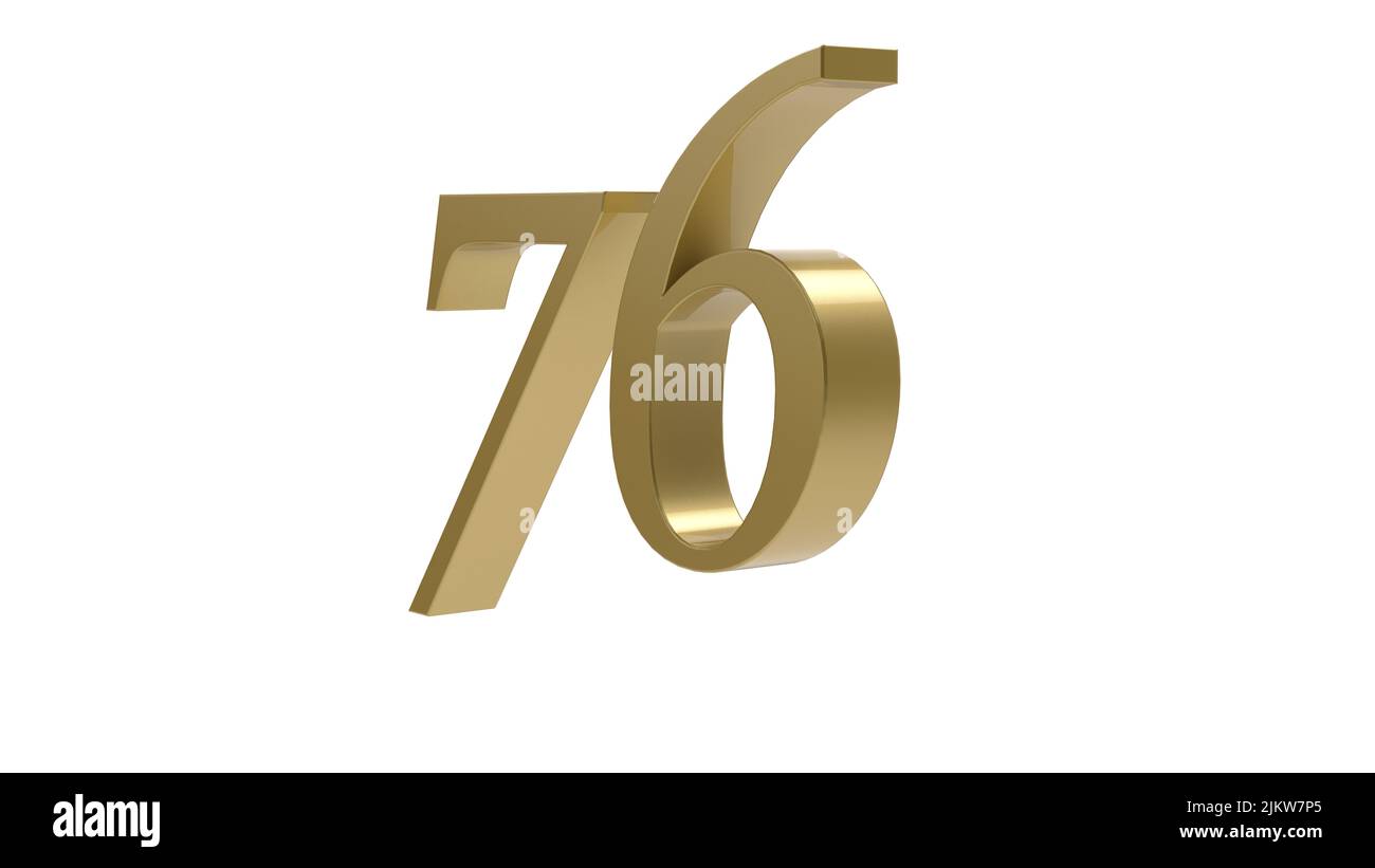 3d illustration 76 anniversary hi-res stock photography and images - Alamy