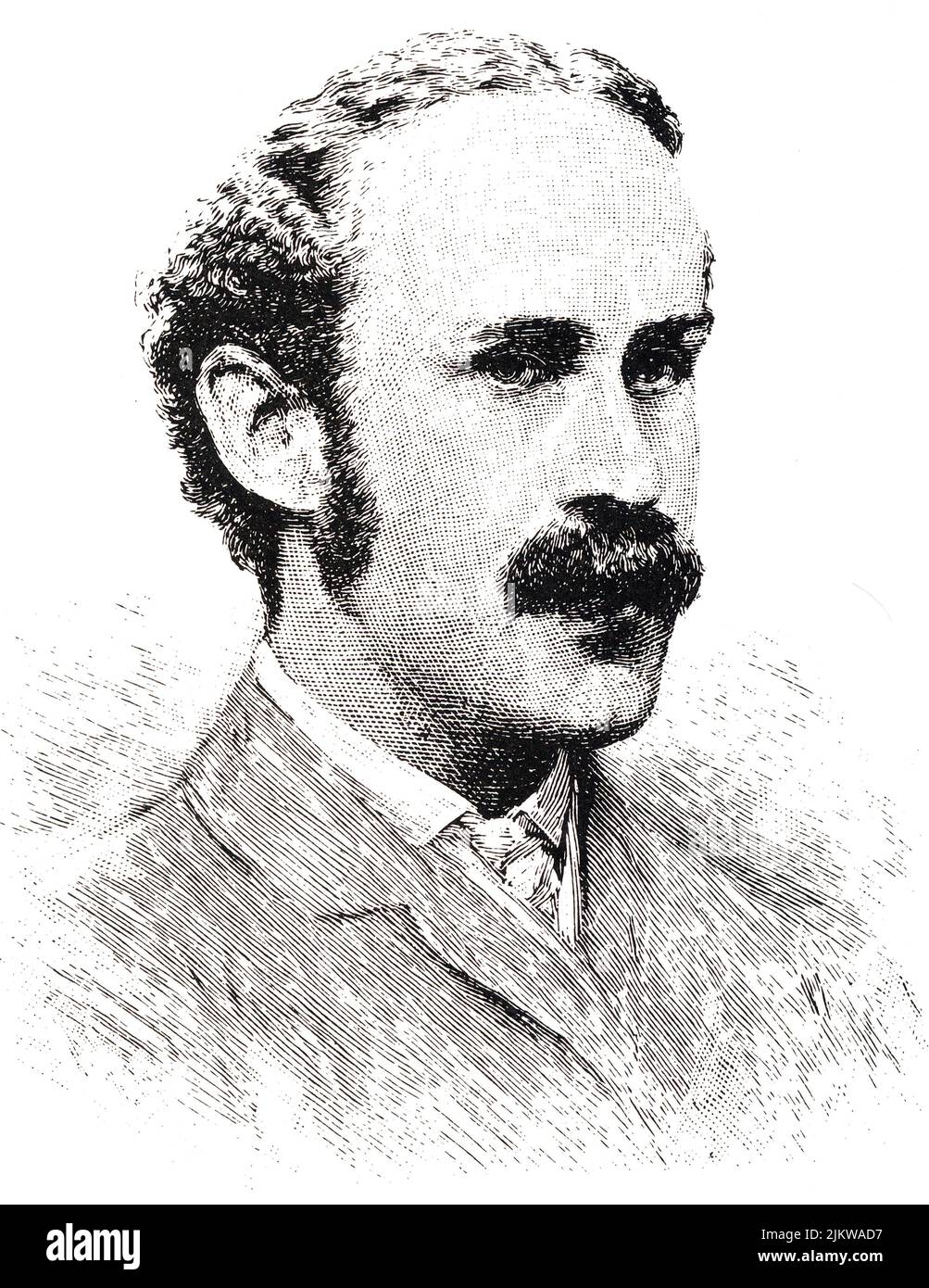 1875 ca. , GREAT BRITAIN   : The british writer Walter Horatio PATER ( 1839 - 1894 ) , precursor of DECADENTISM, the most influential  criticist  and friend of  irish  dramatist OSCAR WILDE ( 1854 - 1900 ) in Brasenose College , Oxford , during his study   - SCRITTORE - portrait - ritratto - engraving - incisione - baffi - moustache - LETTERATURA - LITERATURE - POET - POETA - POESIA - DRAMMATURGO - playwriter - play-writer - DECADENTISMO - TEATRO - THEATER - THEATRE  - POETRY  - DANDY - GAY - critico d' arte   ----  Archivio GBB Stock Photo