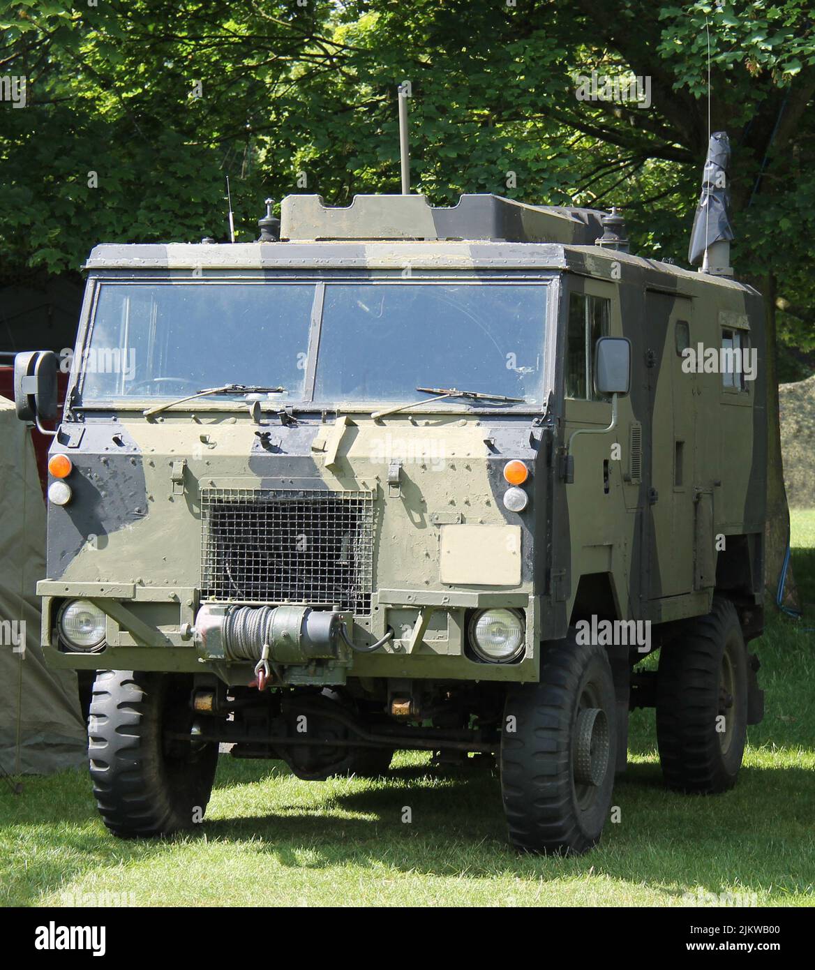 A Vintage Camouflaged Heavy Duty Military Truck Stock Photo - Alamy