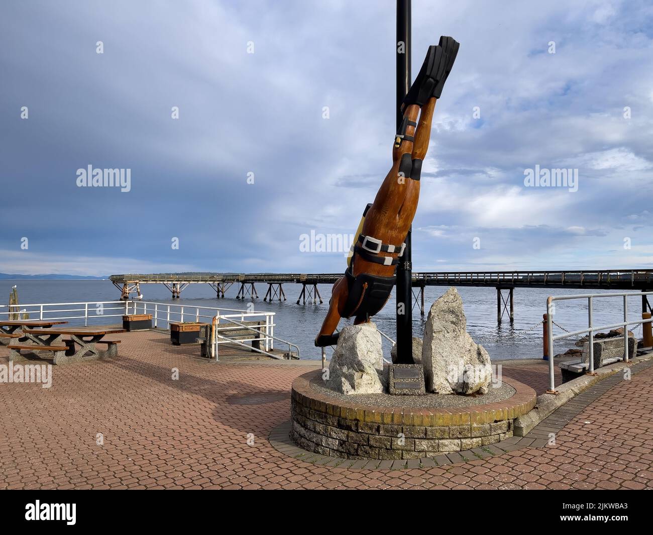 Sidney Pier at the Sidney Waterfront, Vancouver Island, BC Canada Stock