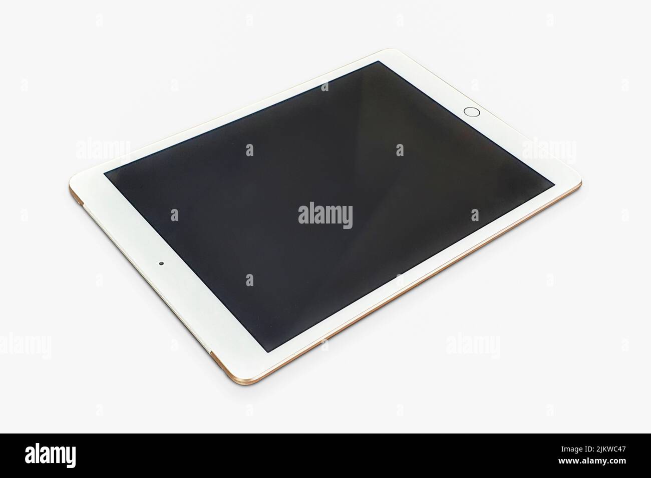 A tablet with a black screen isolated on a white background copy