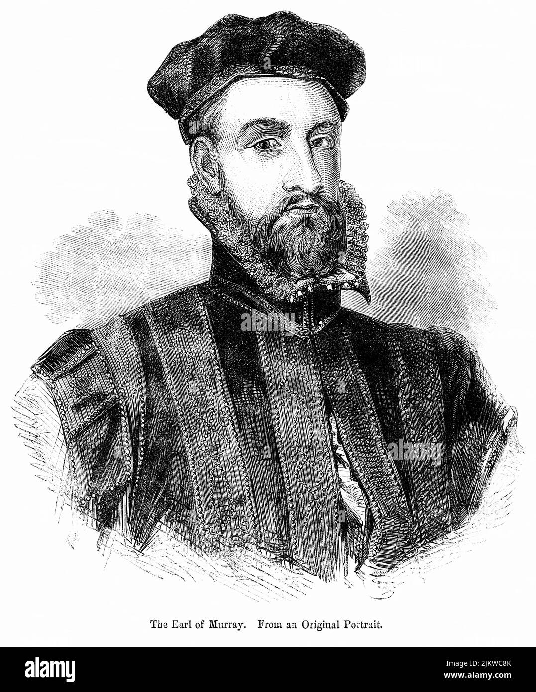 The Earl of Murray (Moray), Illustration from the Book, 'John Cassel’s Illustrated History of England, Volume II', text by William Howitt, Cassell, Petter, and Galpin, London, 1858 Stock Photo