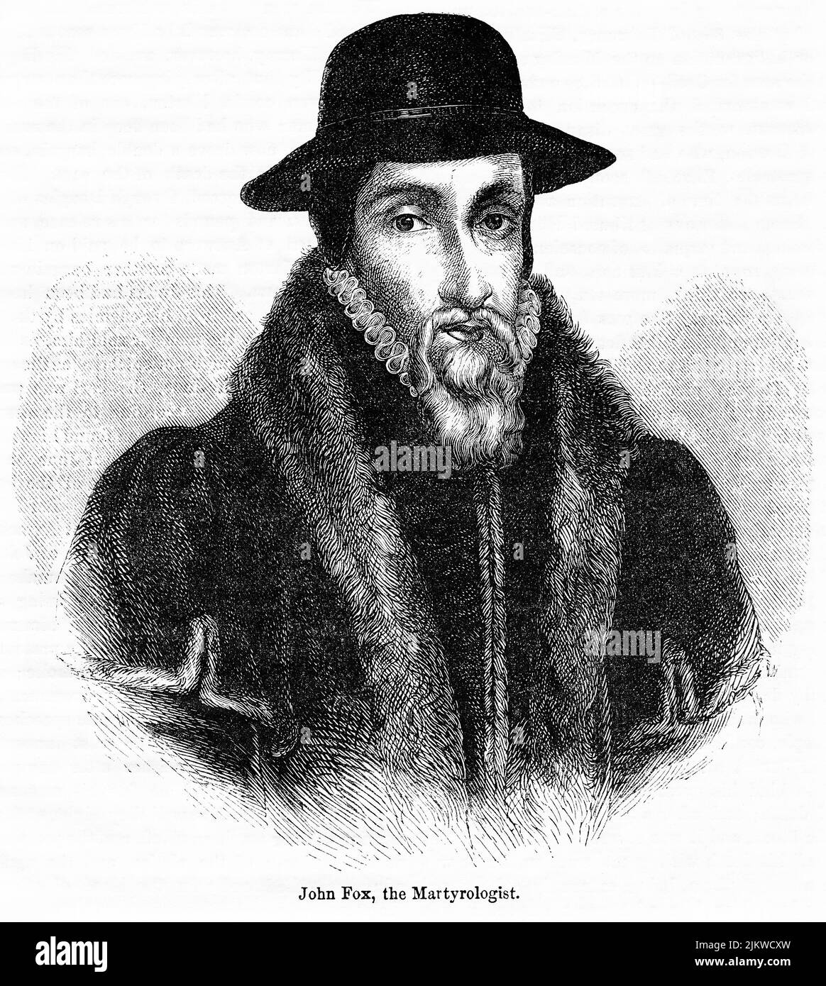 John Fox (Foxe), the Martyrologist, Illustration from the Book, 'John Cassel’s Illustrated History of England, Volume II', text by William Howitt, Cassell, Petter, and Galpin, London, 1858 Stock Photo