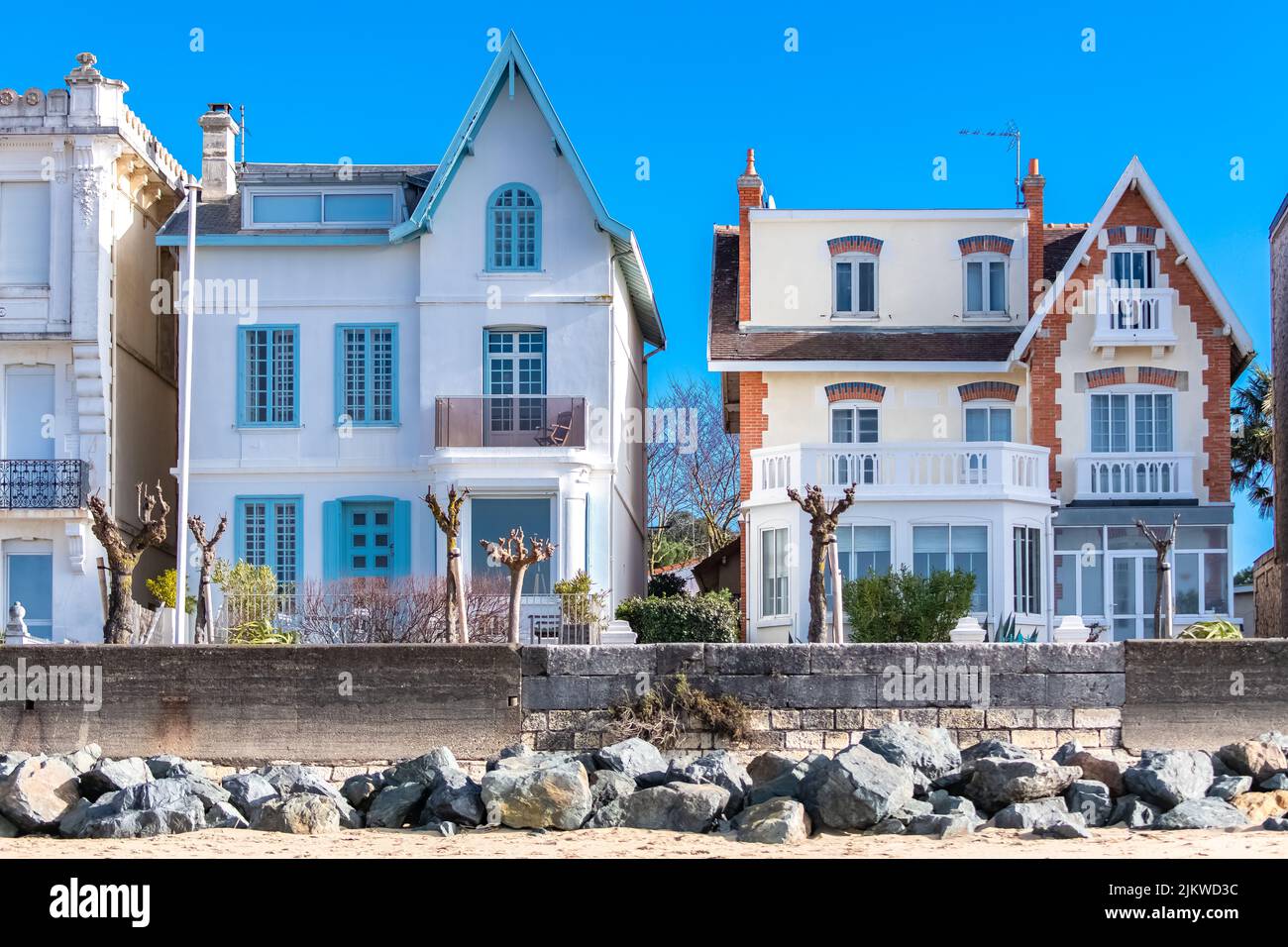 Royan in France, typical Belle Epoque house on the coast, seaside