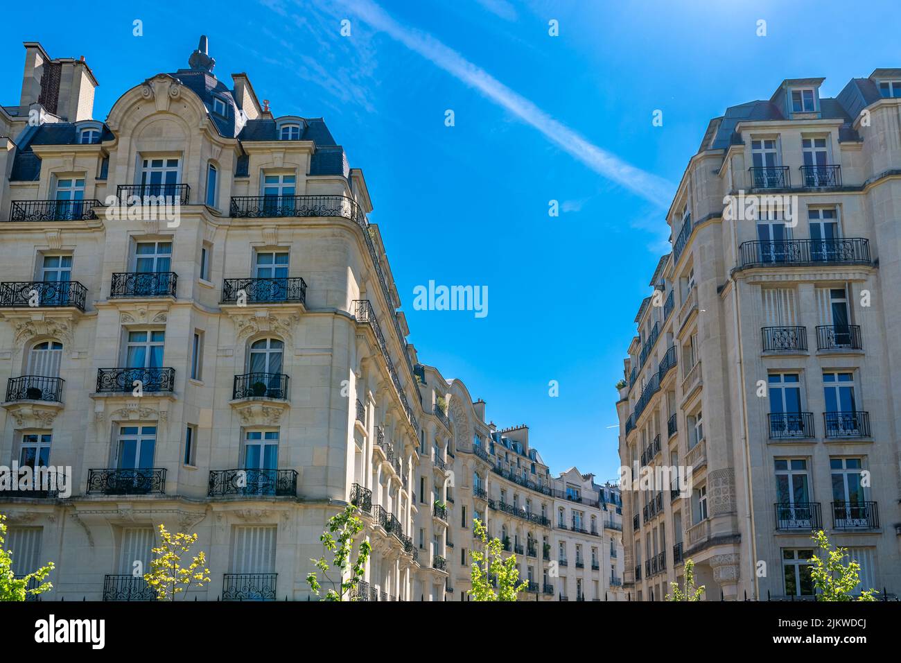 Paris, beautiful buildings in the 16th arrondissement, boulevard de Beausejour, an upscale