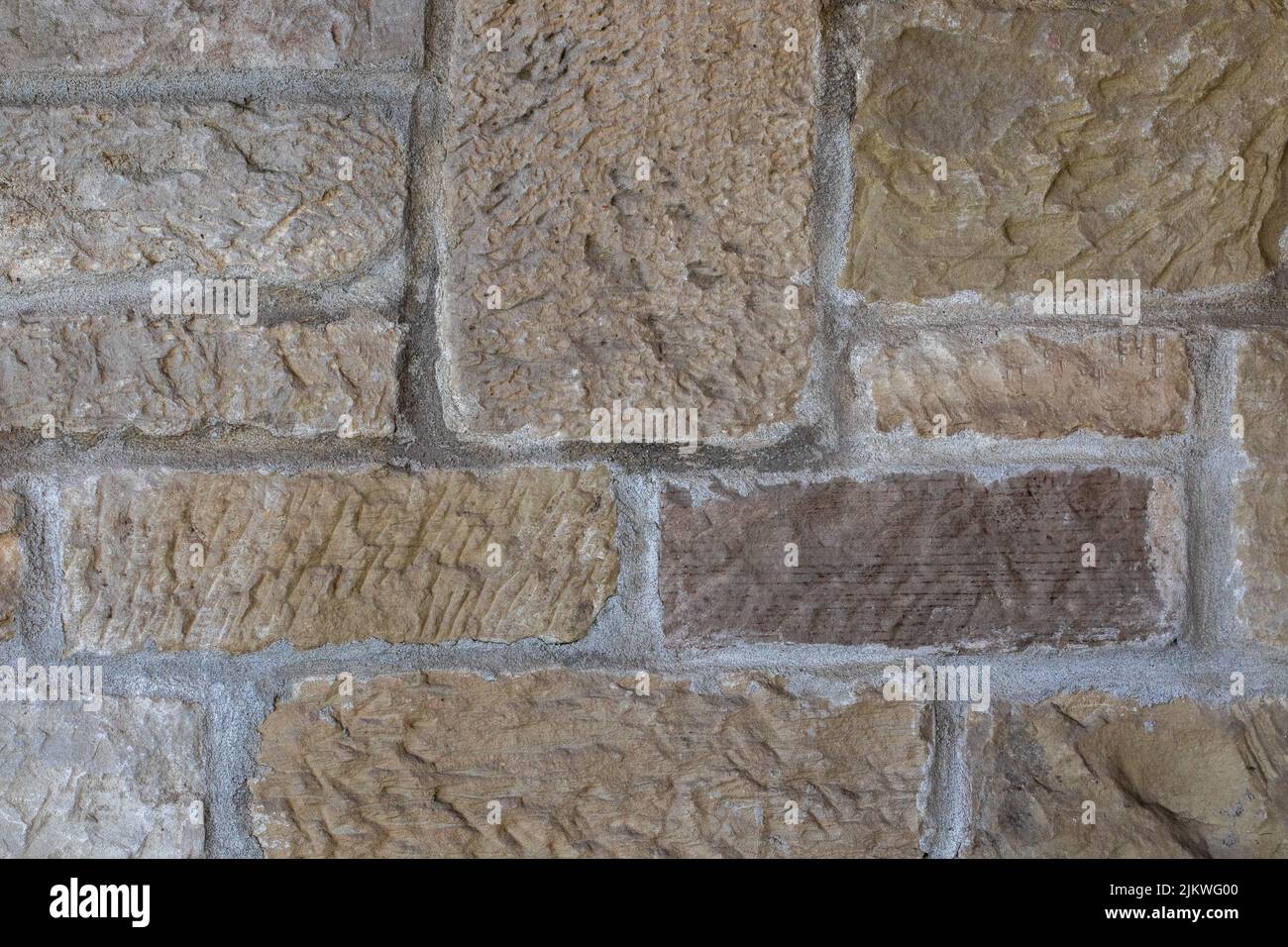 A view of a brick wall that can be used as a wallpaper or a background Stock Photo