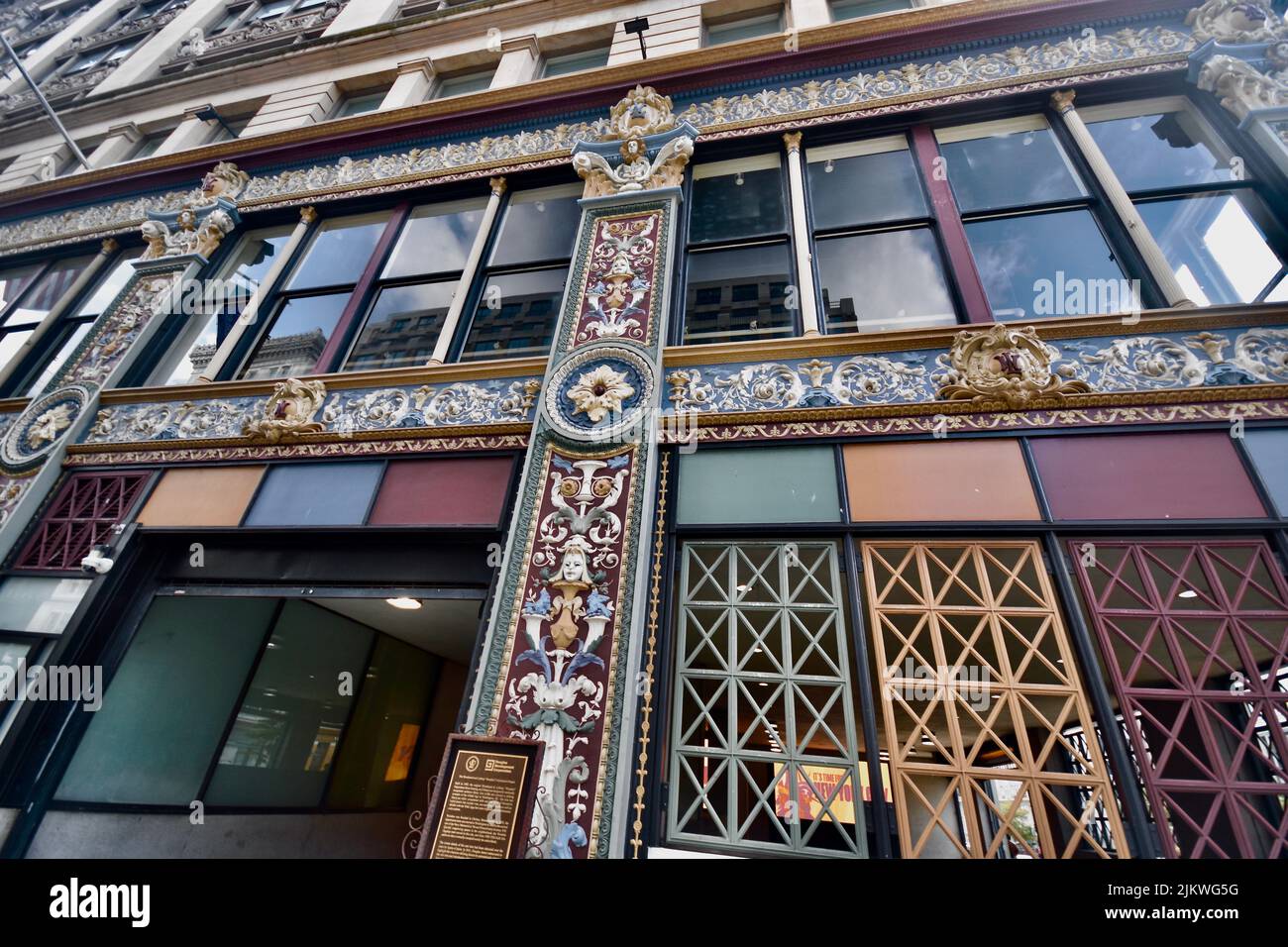 Eclectic facade and architecture in Art Nouveau with American style in Washington DC, the USA Stock Photo