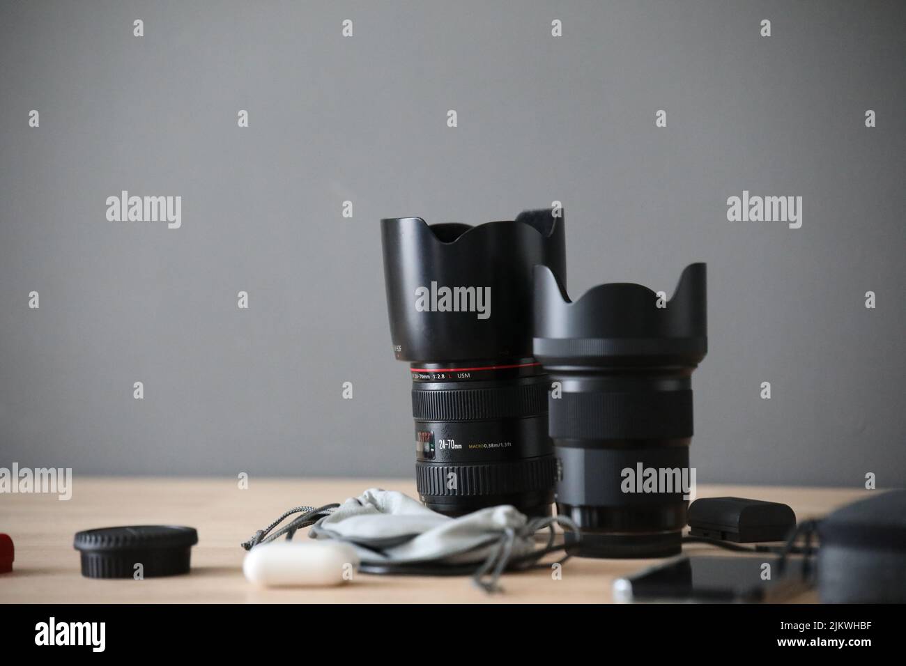 A set of a camera lenses and content creation gear Stock Photo Alamy