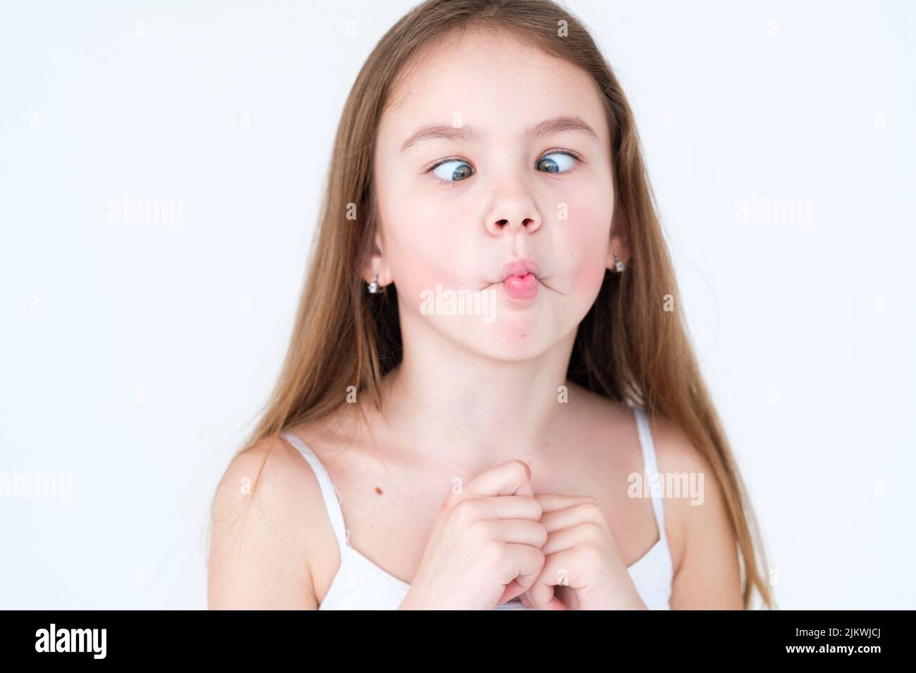 emotion playful mischievous child grimace face Stock Photo Alamy