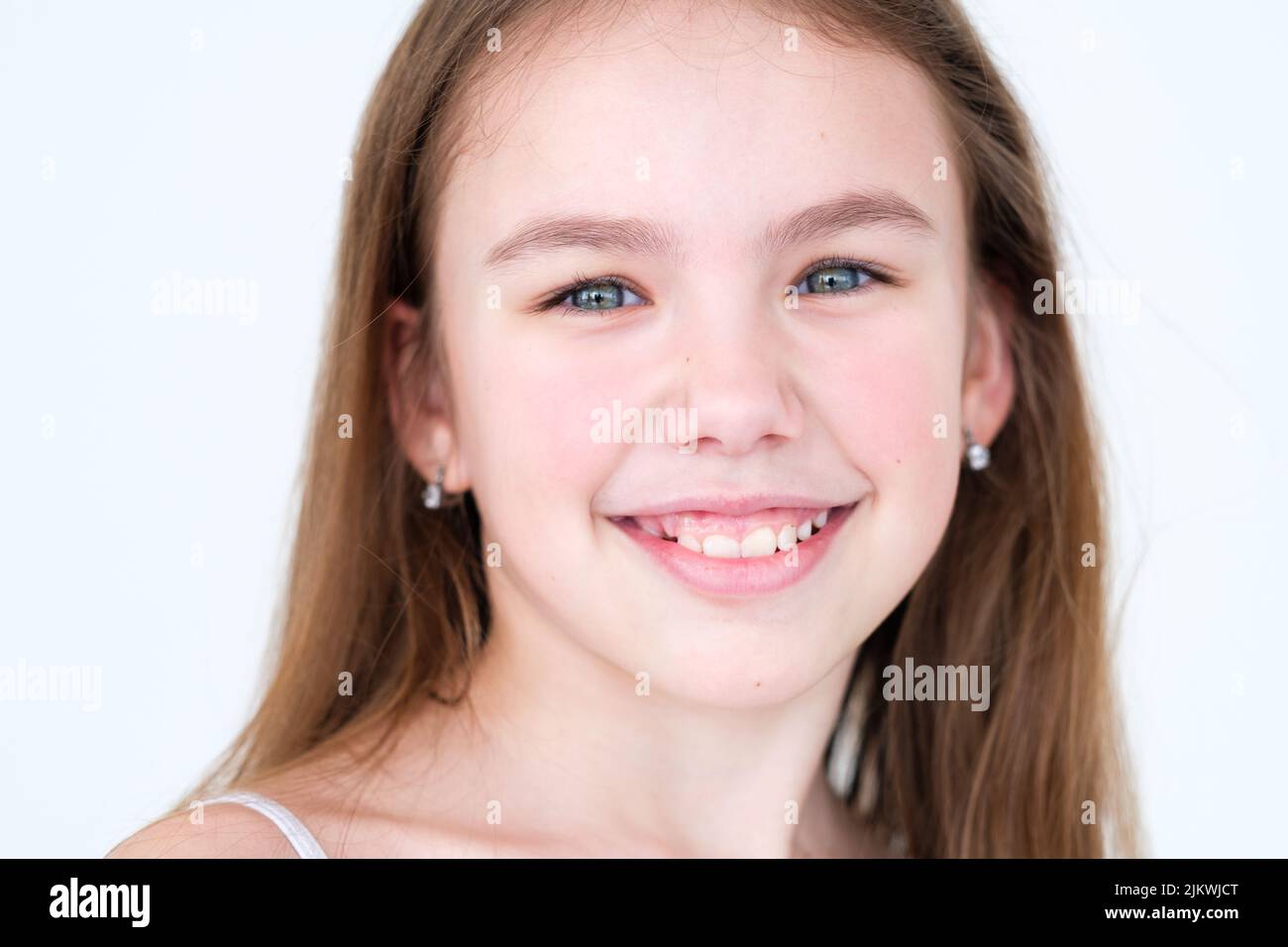 emotion happy delighted smiling child girl mood Stock Photo - Alamy