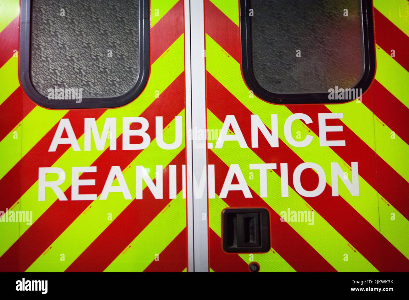 Resuscitation ambulance of the Paris firefighters in case of vital distress. Stock Photo
