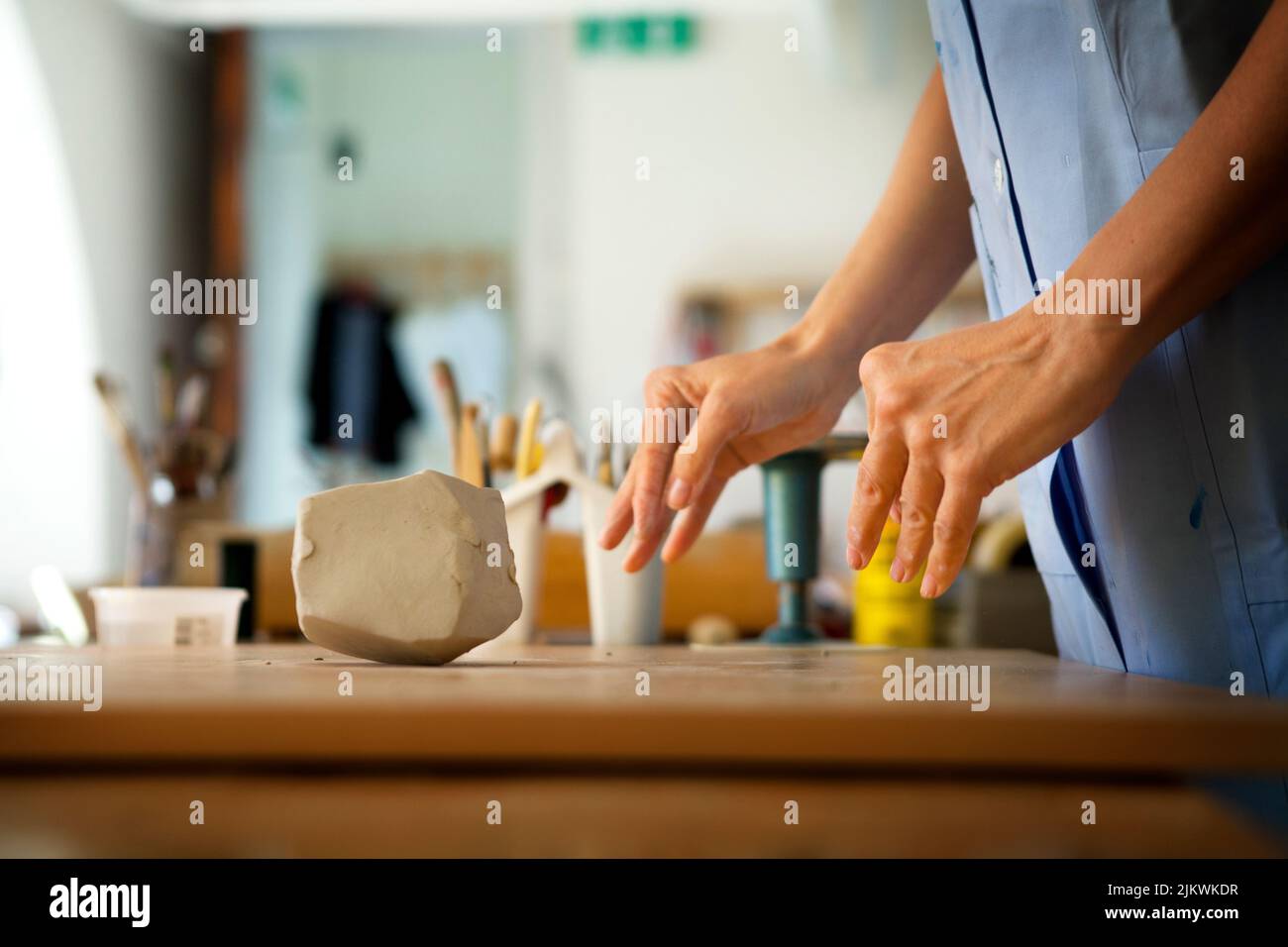 Occupational therapy session in a hospital psychiatric unit Stock Photo
