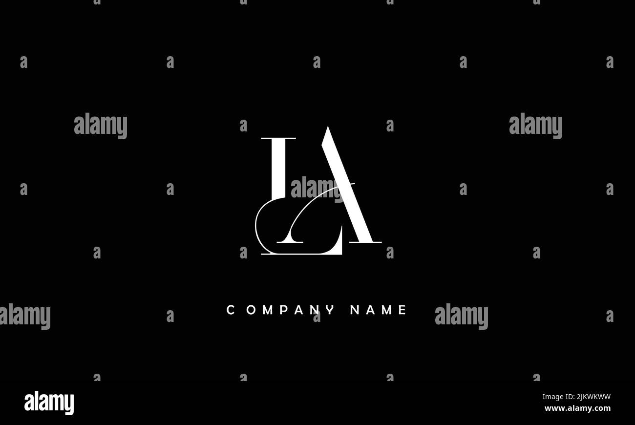 LA, AL Abstract Letters Logo Monogram Stock Vector