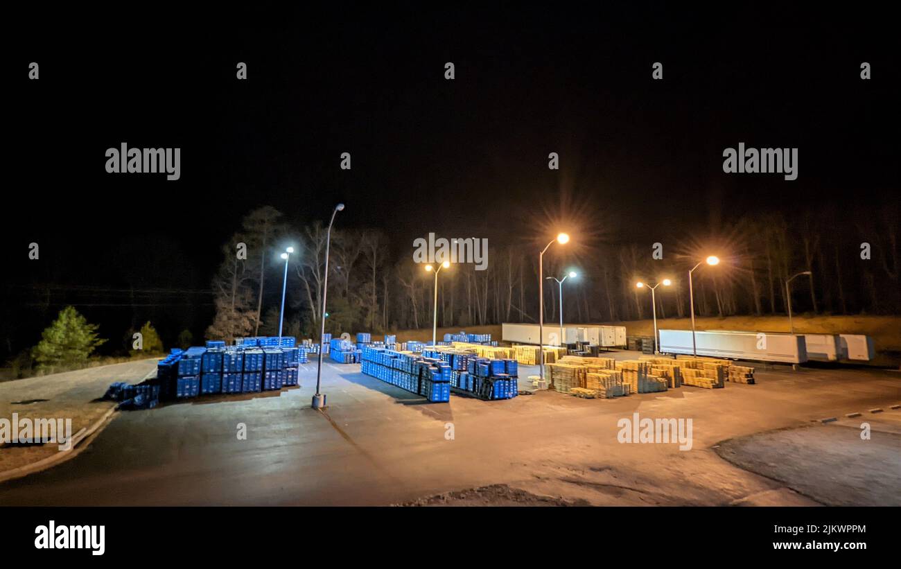 Totes and Pallets at industrial Location Stock Photo Alamy