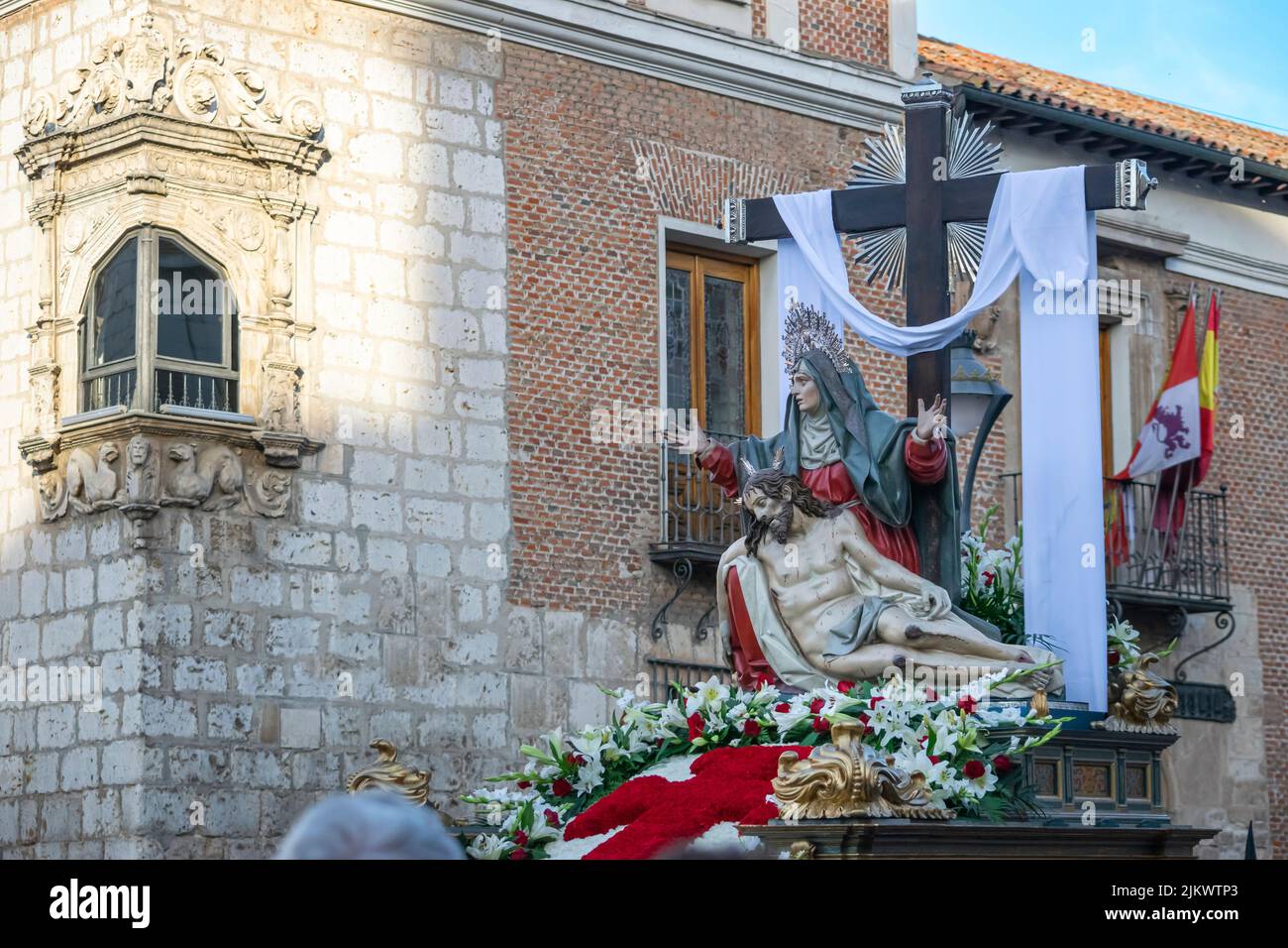 Semana santa Valladolid, cofradía de nuestra señora de la piedad, paso de la quinta angustia, de Gregorio Fernandez 1618 Stock Photo