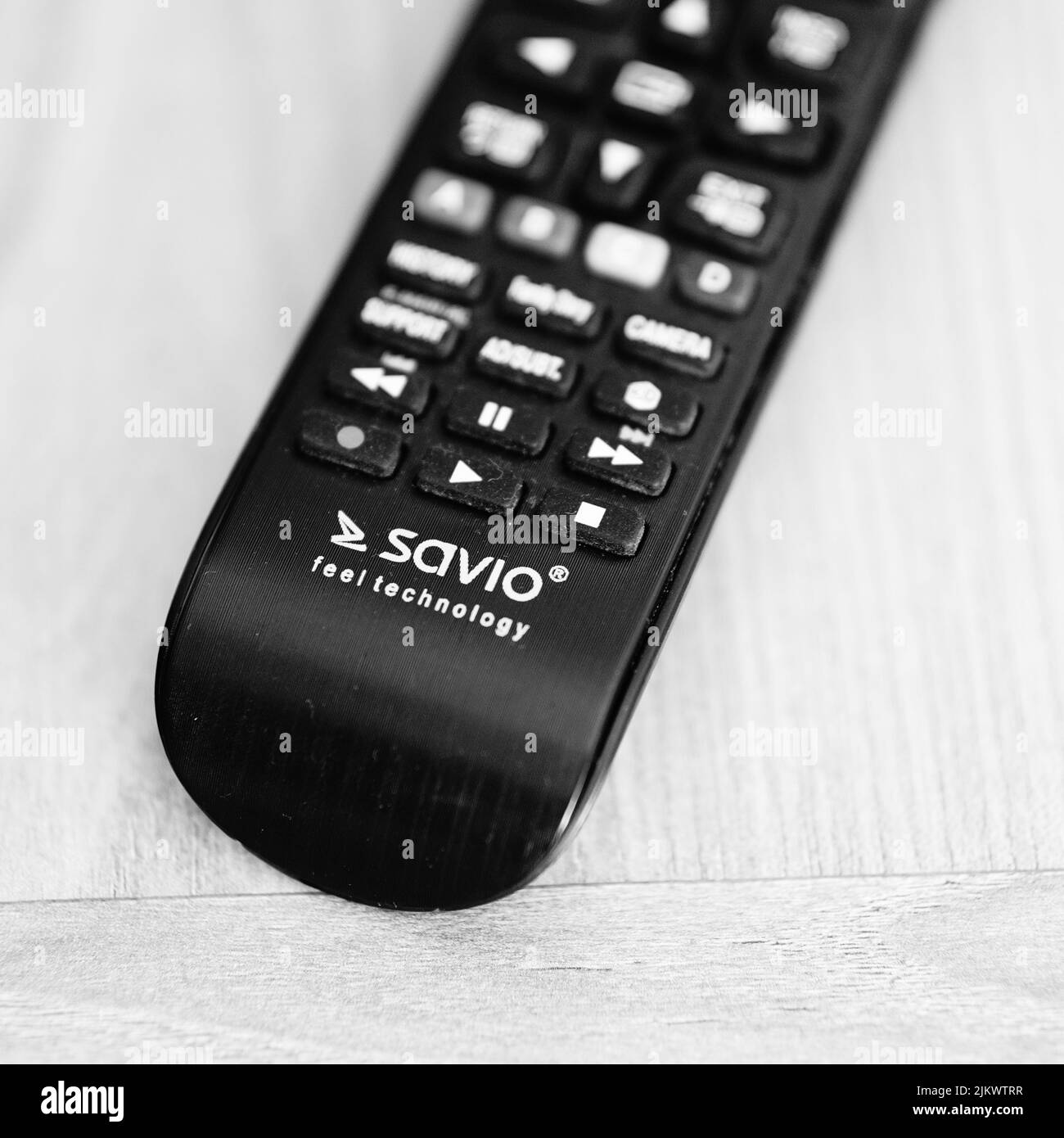Tv table and controller Black and White Stock Photos & Images - Alamy