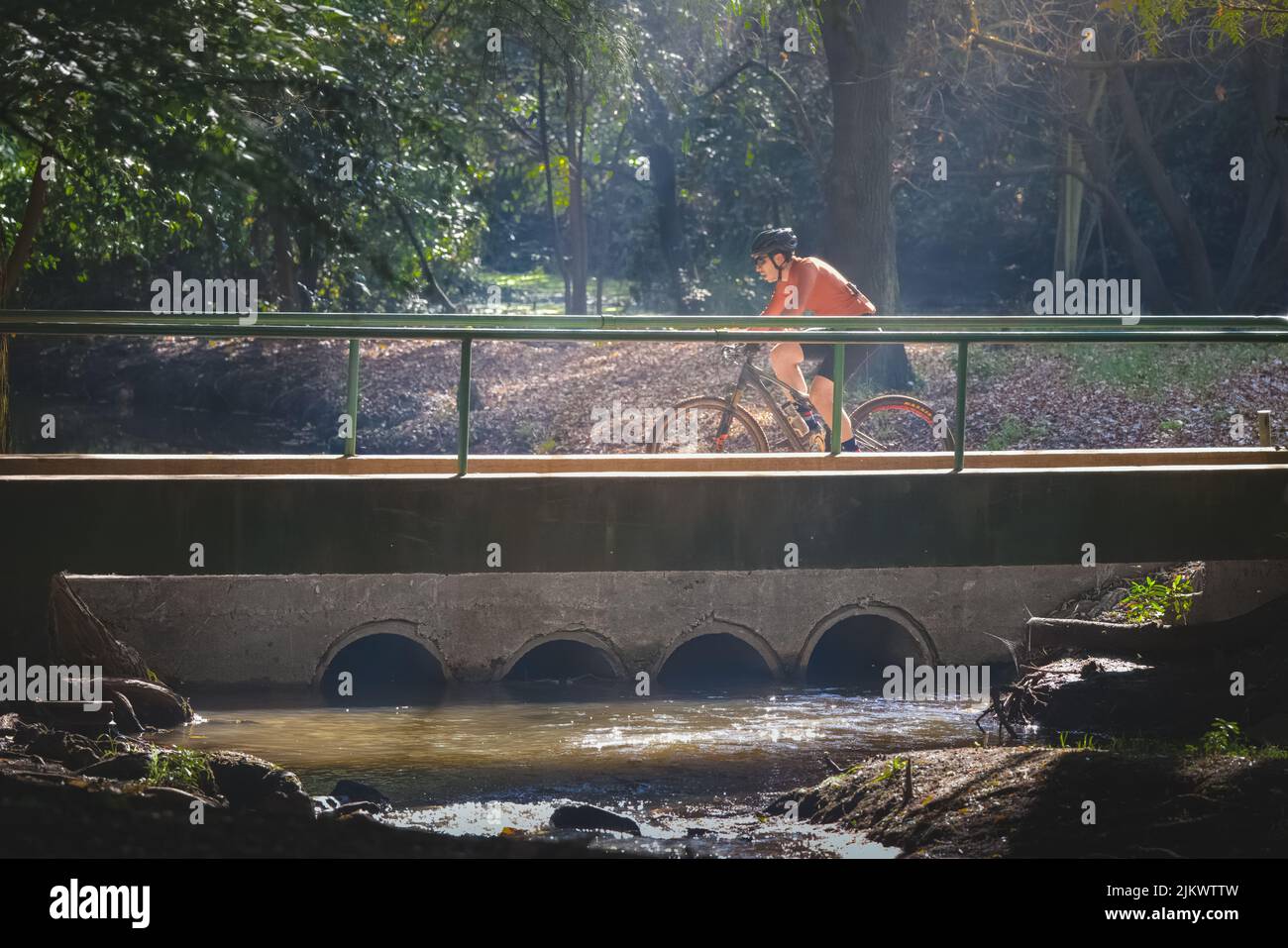 A mountain biking trail through an urban park Stock Photo - Alamy