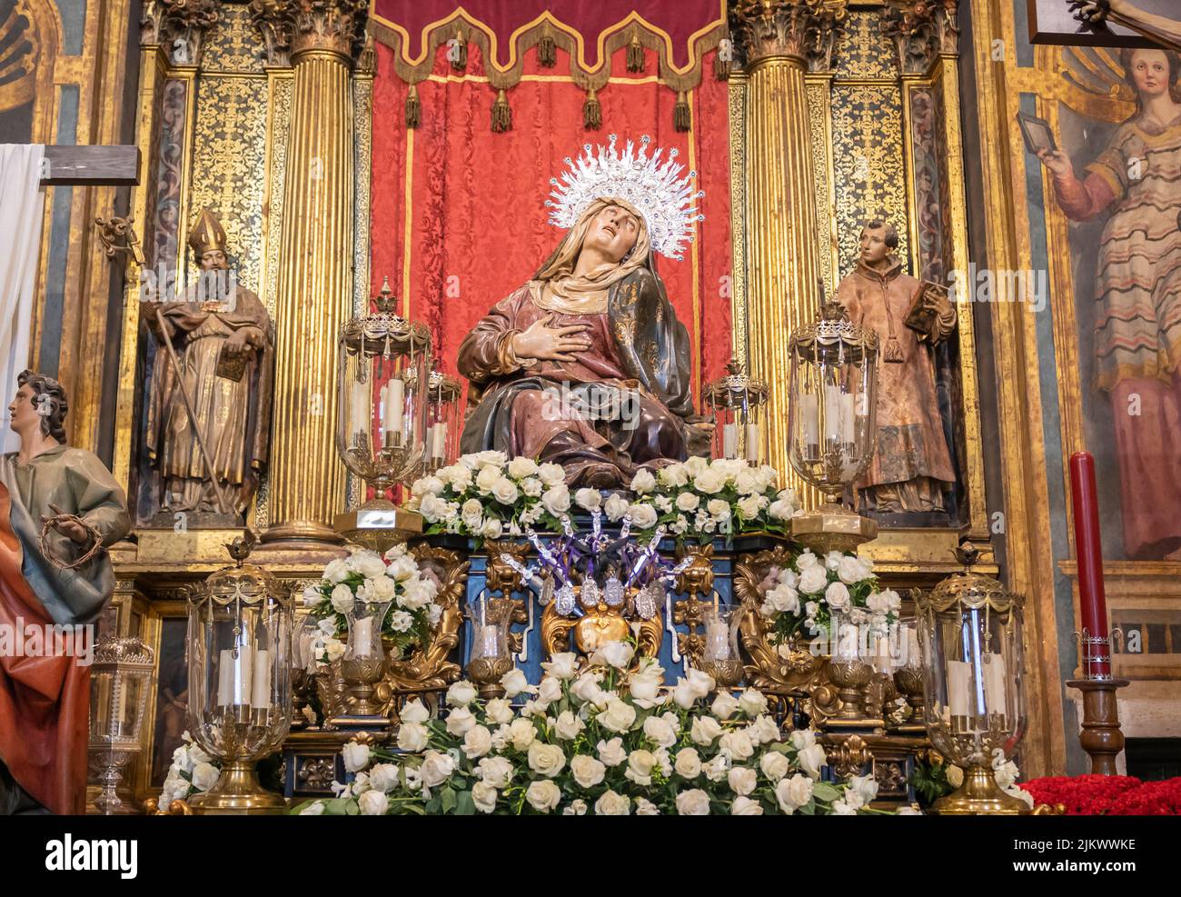 Semana santa Valladolid, nuestra señora la virgen de las angustias, obra de Juan de Juni hacia 1561 Stock Photo