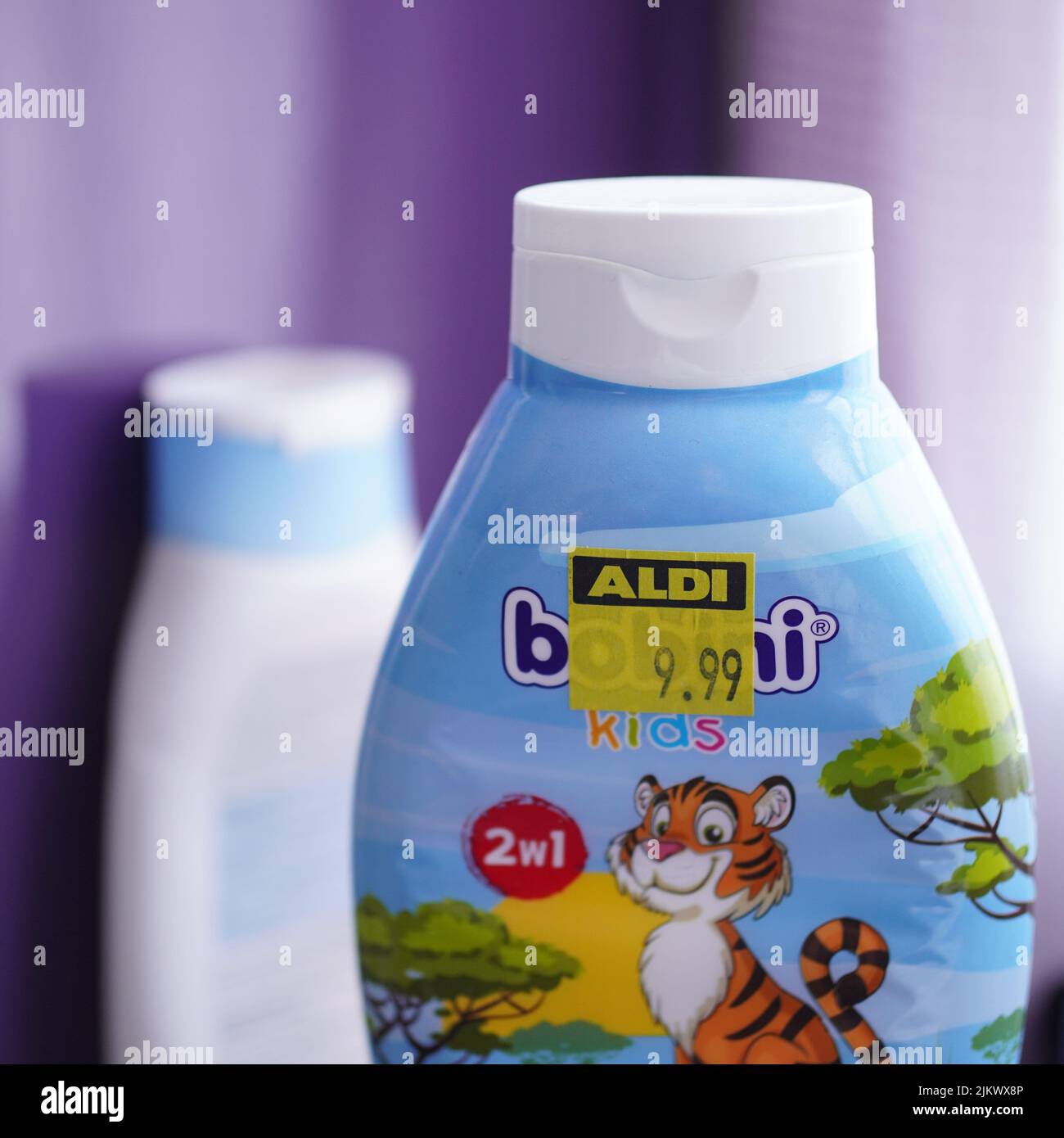 Aldi Bobini brand shampoo for kids with a price sticker Stock Photo Alamy