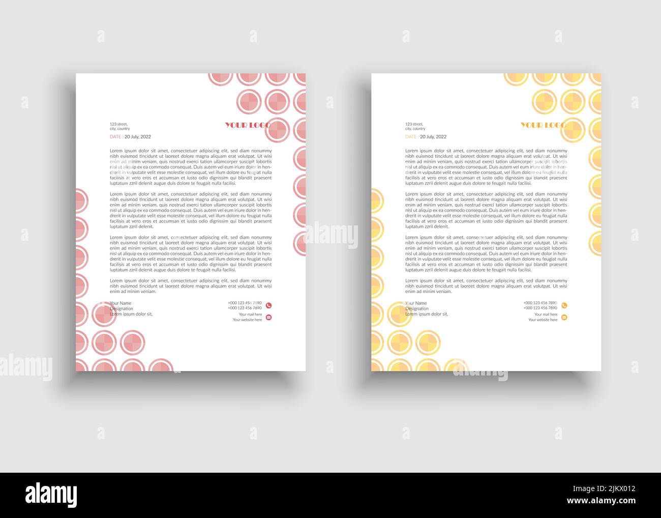 Minimal and Clean Creative Circled background Letterhead template ...