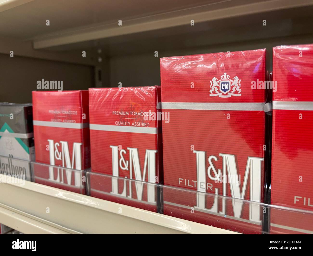 Grovetown, Ga USA 03 20 22 Cigarette products on a retail store