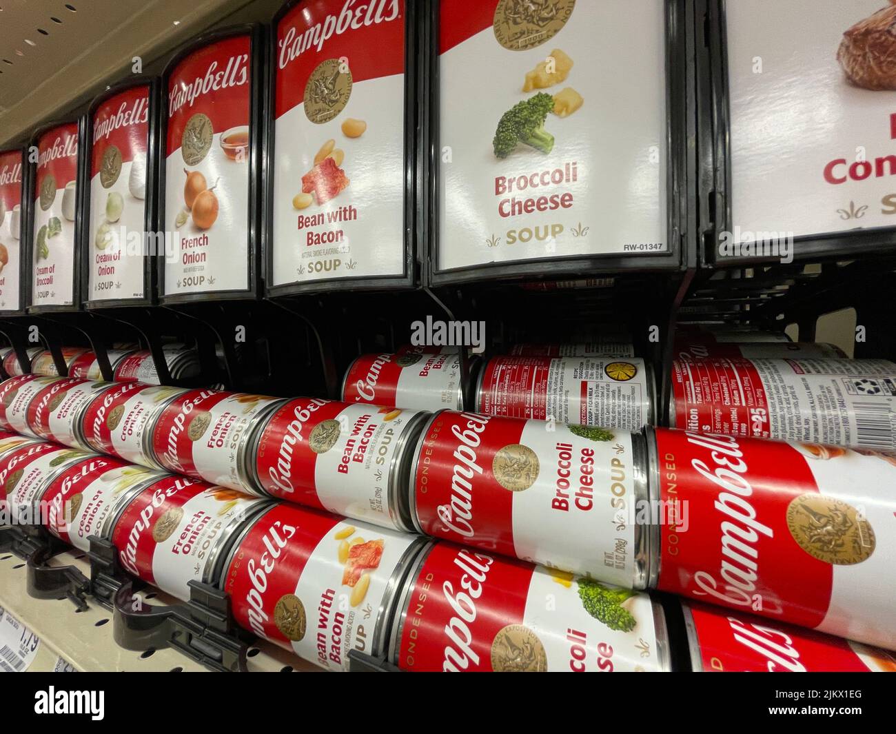 Grovetown, Ga USA Campbells soup can shelf feeding system variety