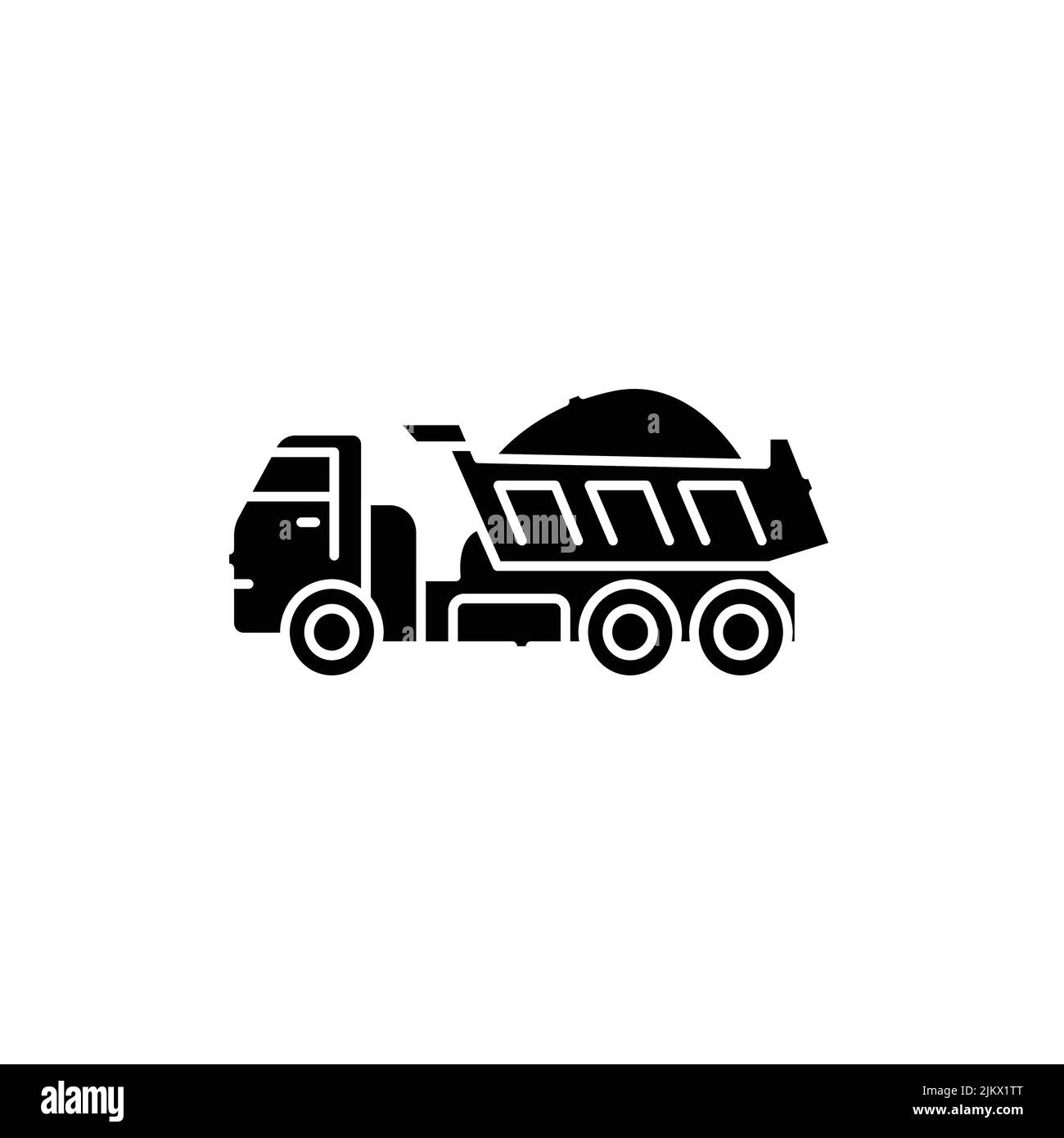 Bulk truck sign olor line icon. Road construction. Pictogram for web ...