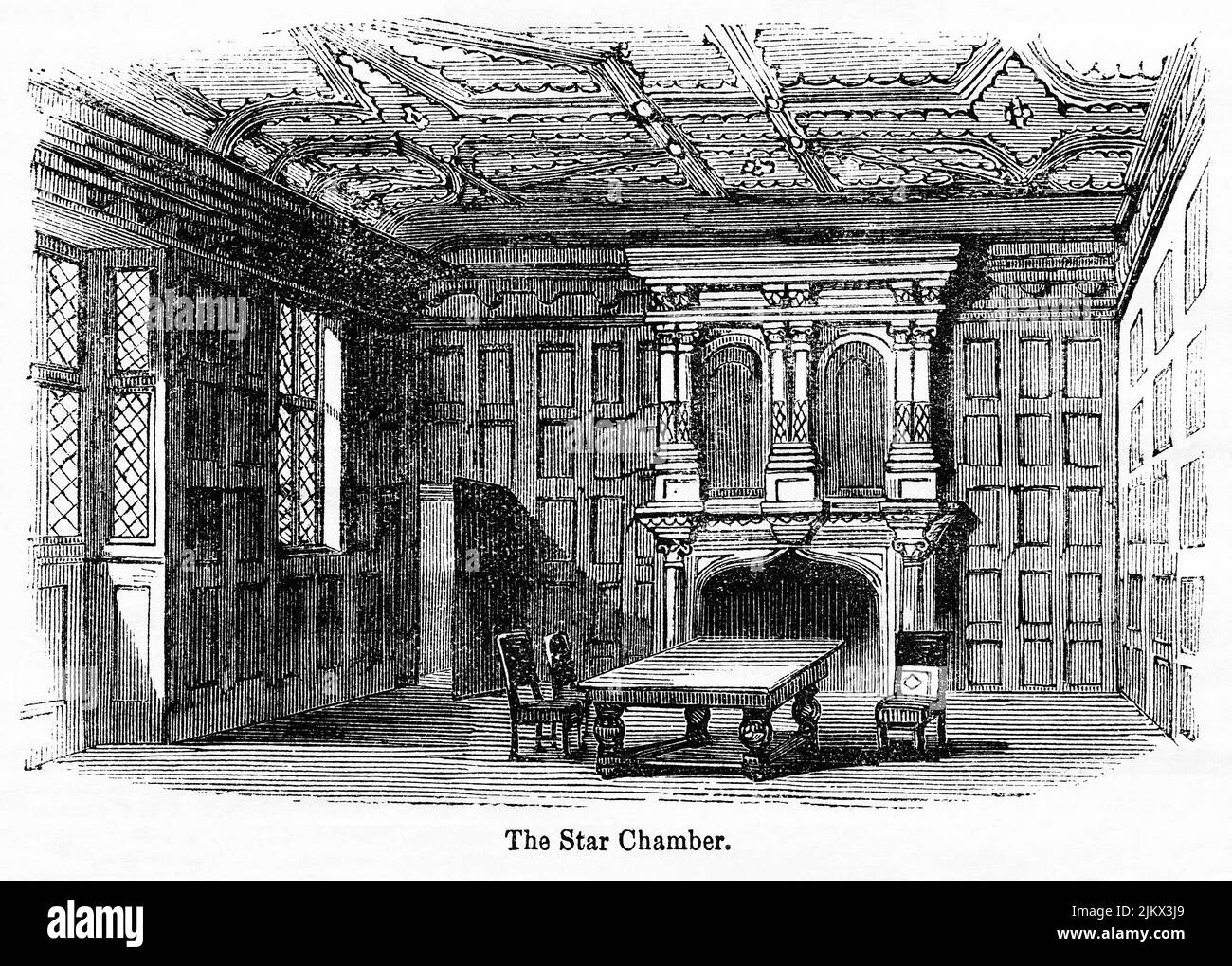 The Star Chamber, Illustration from the Book, 'John Cassel’s Illustrated History of England, Volume II', text by William Howitt, Cassell, Petter, and Galpin, London, 1858 Stock Photo